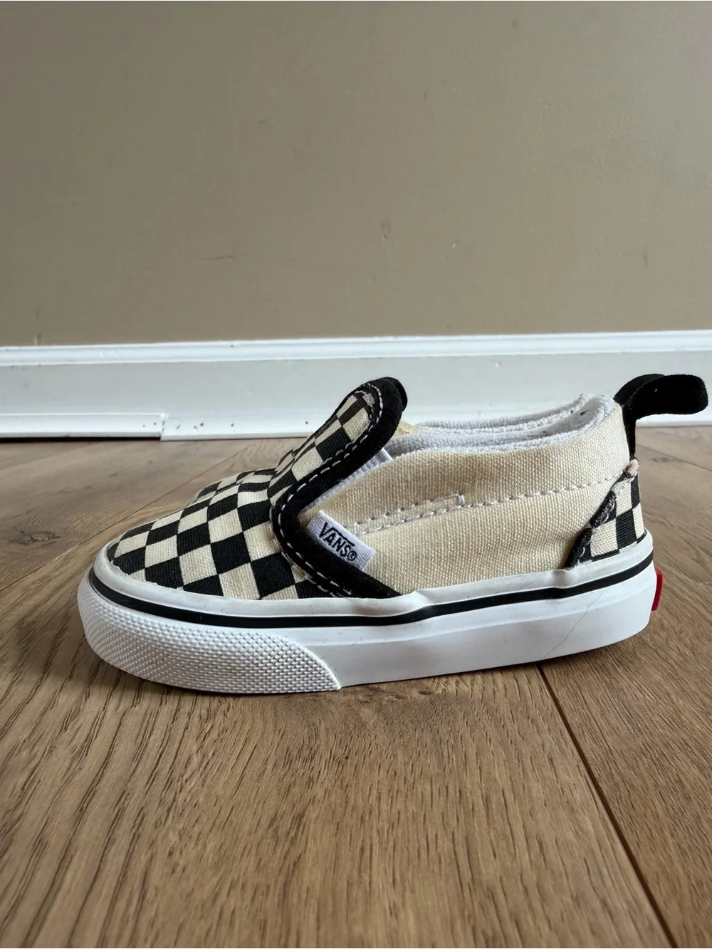 Vans Black & White Checkered Slip On Shoes Toddler Size 4.5